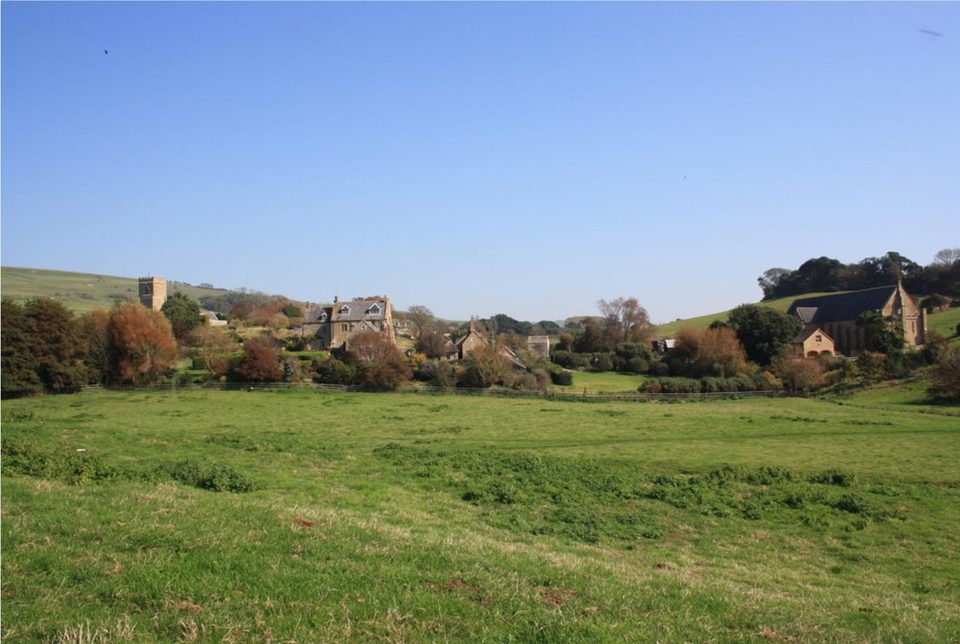 The Tithe Barn and the abbey ruins
